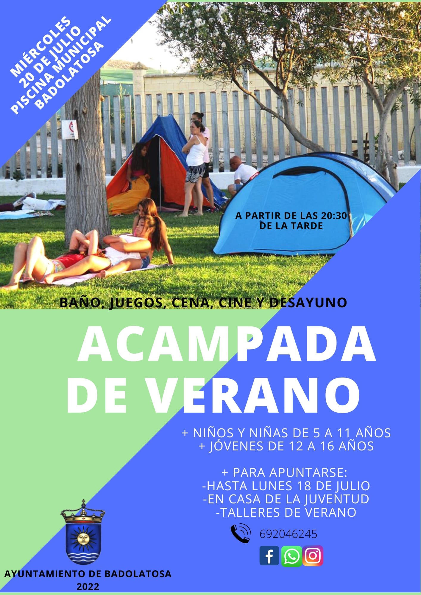 acampada verano piscina