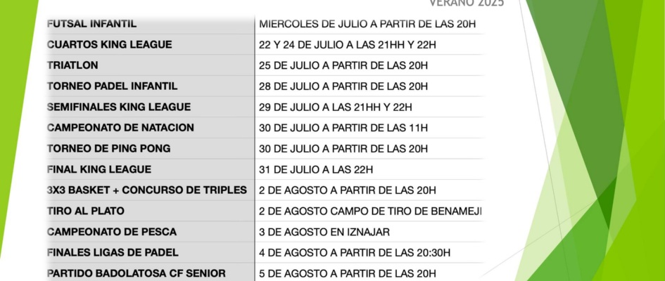 ACTIVIDADES DEPORTIVAS VERANO