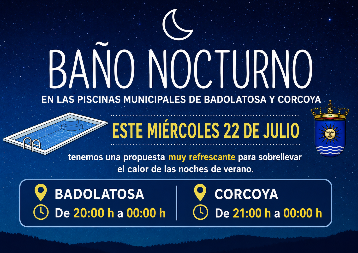 baño nocturno 22 julio 2026