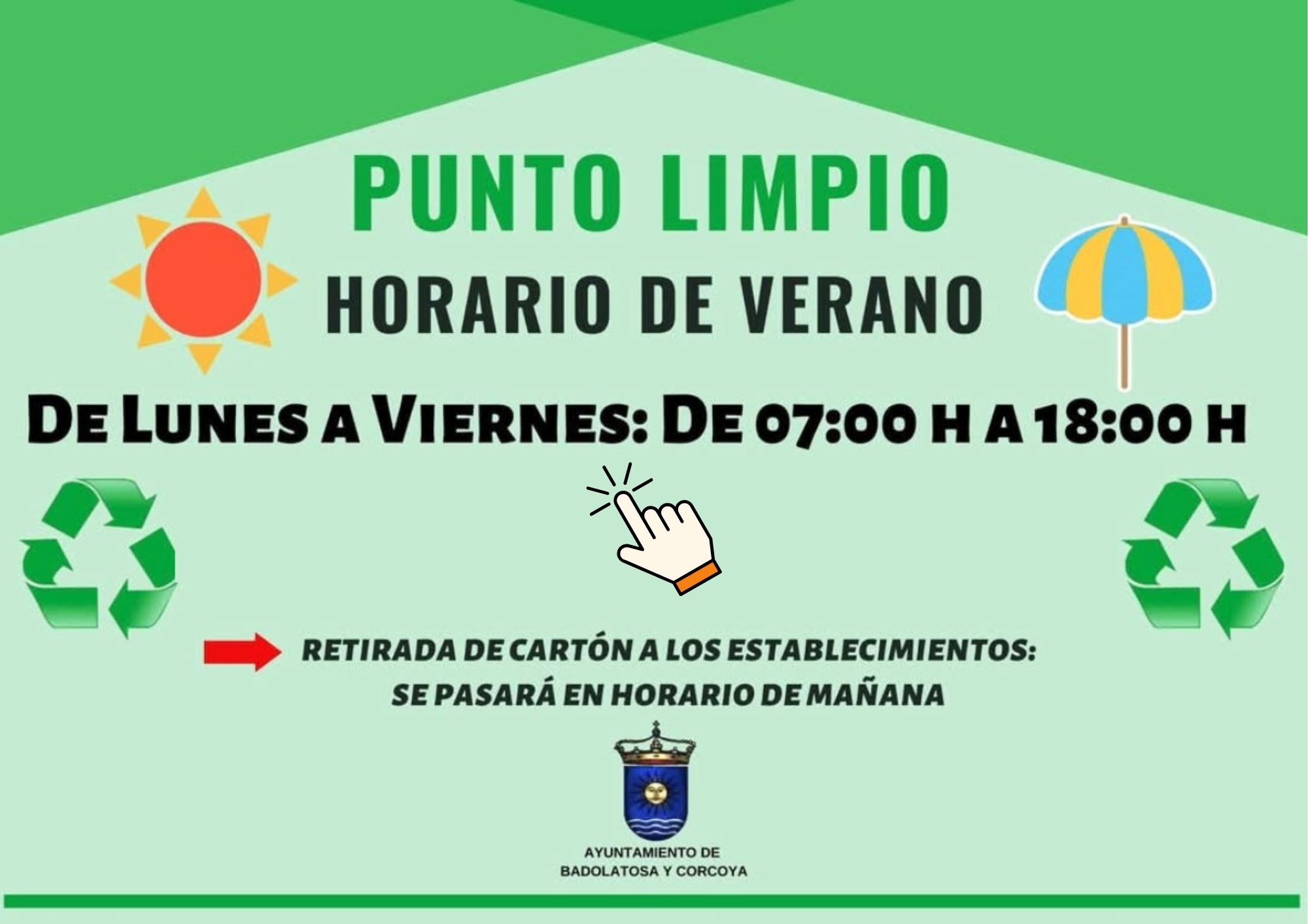 horario verano punto limpio