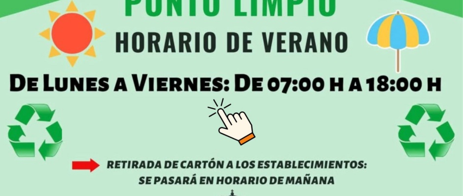 horario verano punto limpio