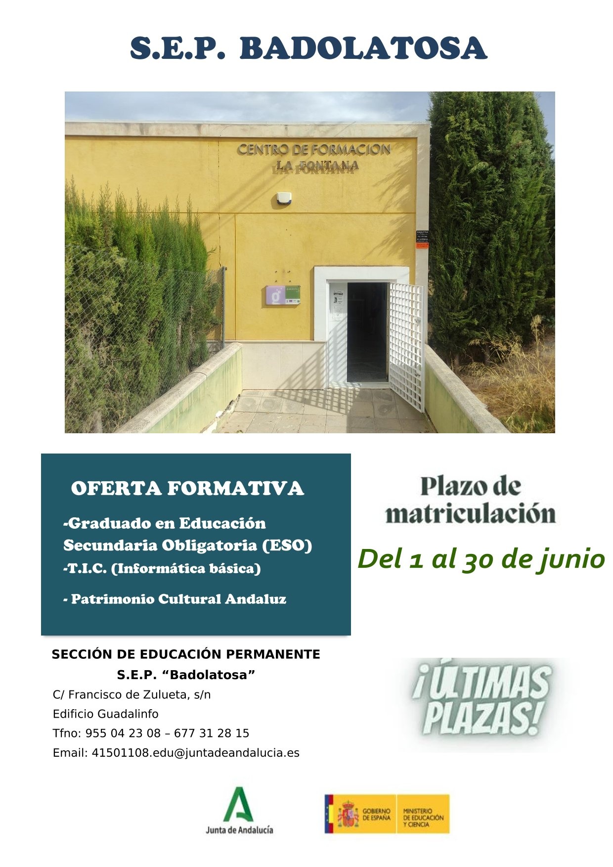 matricula escuela adultos bado